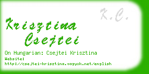 krisztina csejtei business card